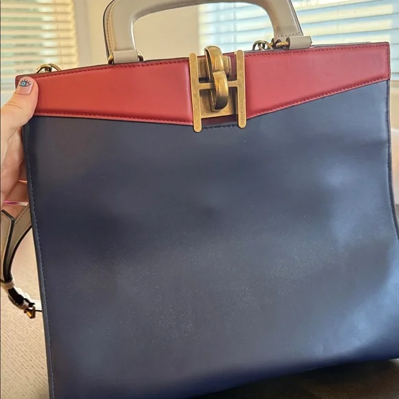 Henri Bendel Blue and burnt orange Tote Bag - Picture 4 of 8